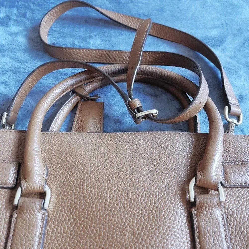Michael Kors Women’s Brown Crossbody Leather Bag with Lock and Key